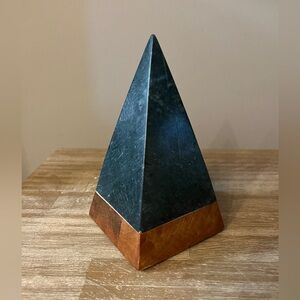 Studio McGee. Medium Marble and WoodSculptural Pyramid Tree.